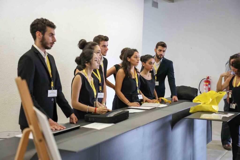 NjoyCreations team organizing and managing Minjara launch event logistics and setup in Tripoli Lebanon