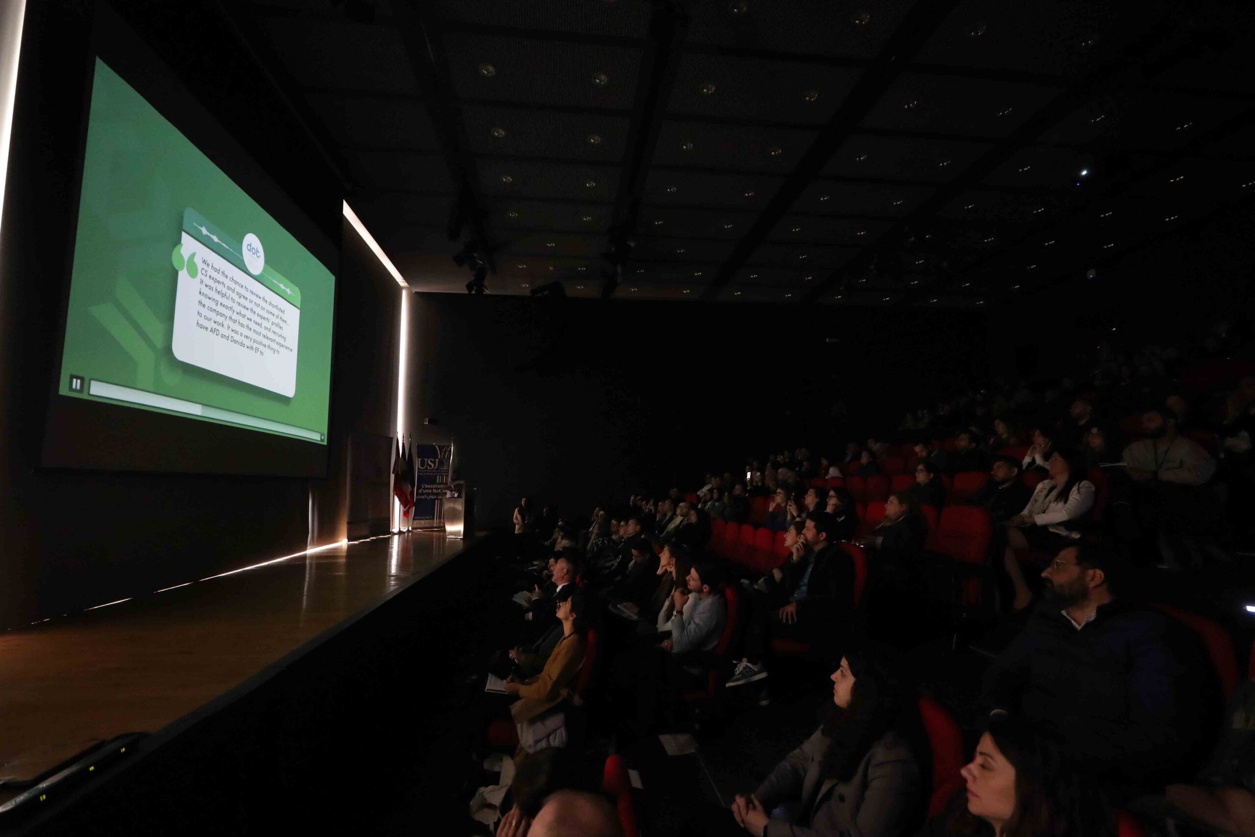 Guests attending the Shabake Project closing ceremony organized by NjoyCreations in Beirut, Lebanon.